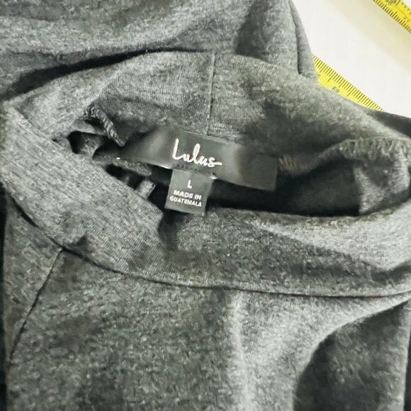 Lulus Gray Mock Neck Back Cut Out Midi Dress Size L Large - Picture 5 of 8